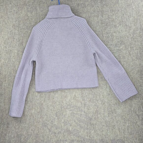 H&M Womens Ribbed Turtleneck Sweater S Lavender - Picture 1 of 6